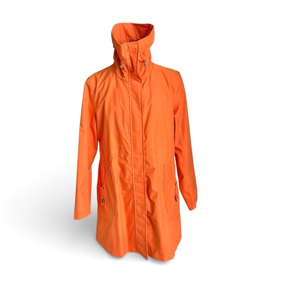NWOT Lands' End Vibrant Orange Rain Coat - Picture 3 of 12